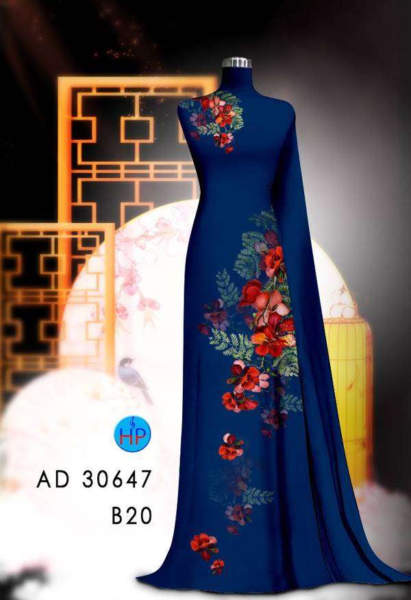 Vải Áo Dài Hoa Phượng AD 30647 4